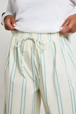 Pantalon Grande Taille À Jambes Larges Rayé