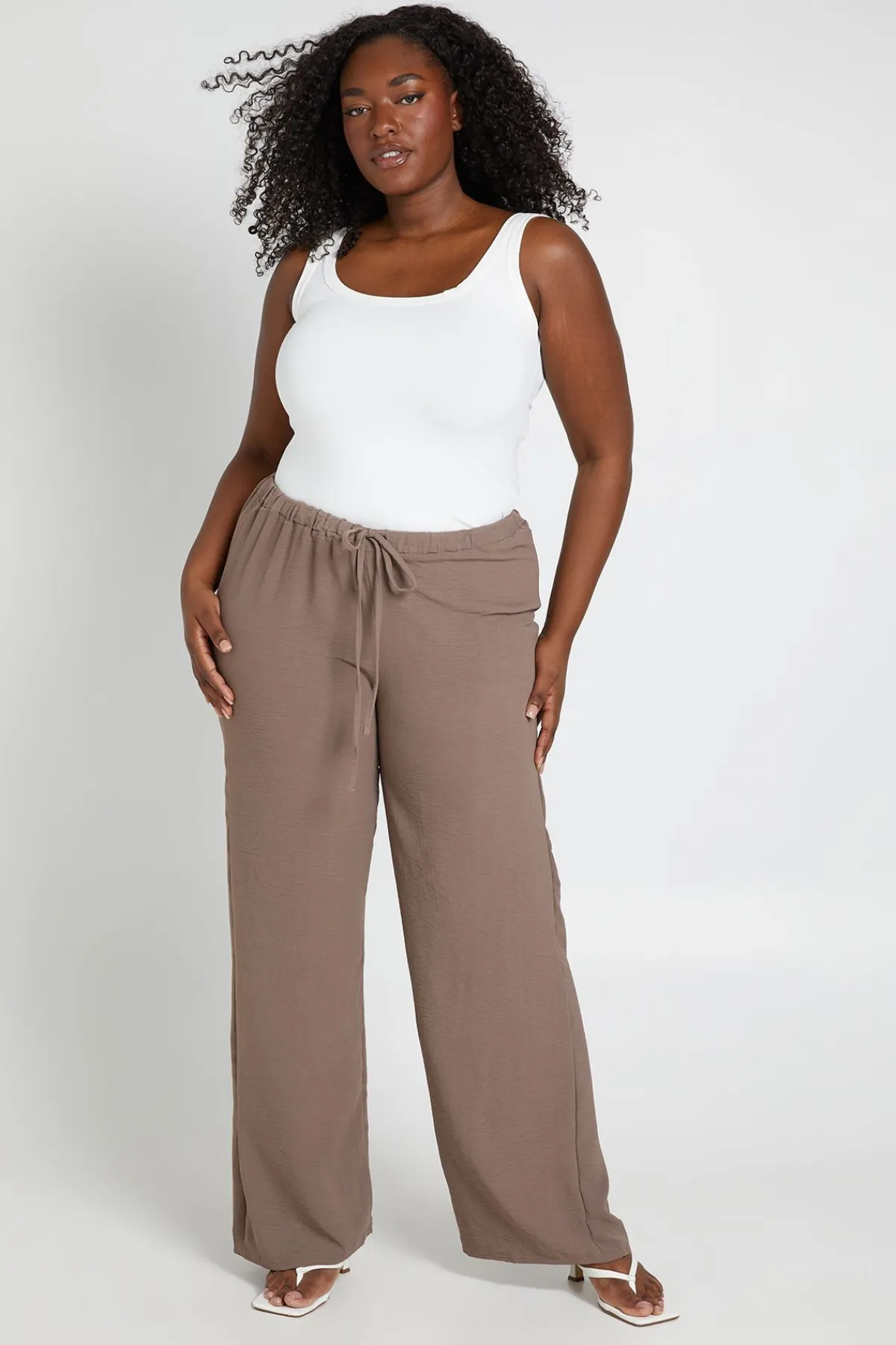 boohoo Pantalon Grande Taille À Jambes Larges<Femme Pantalons