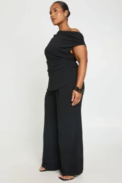 Pantalon Grande Taille À Jambes Larges