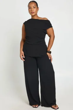 Pantalon Grande Taille À Jambes Larges