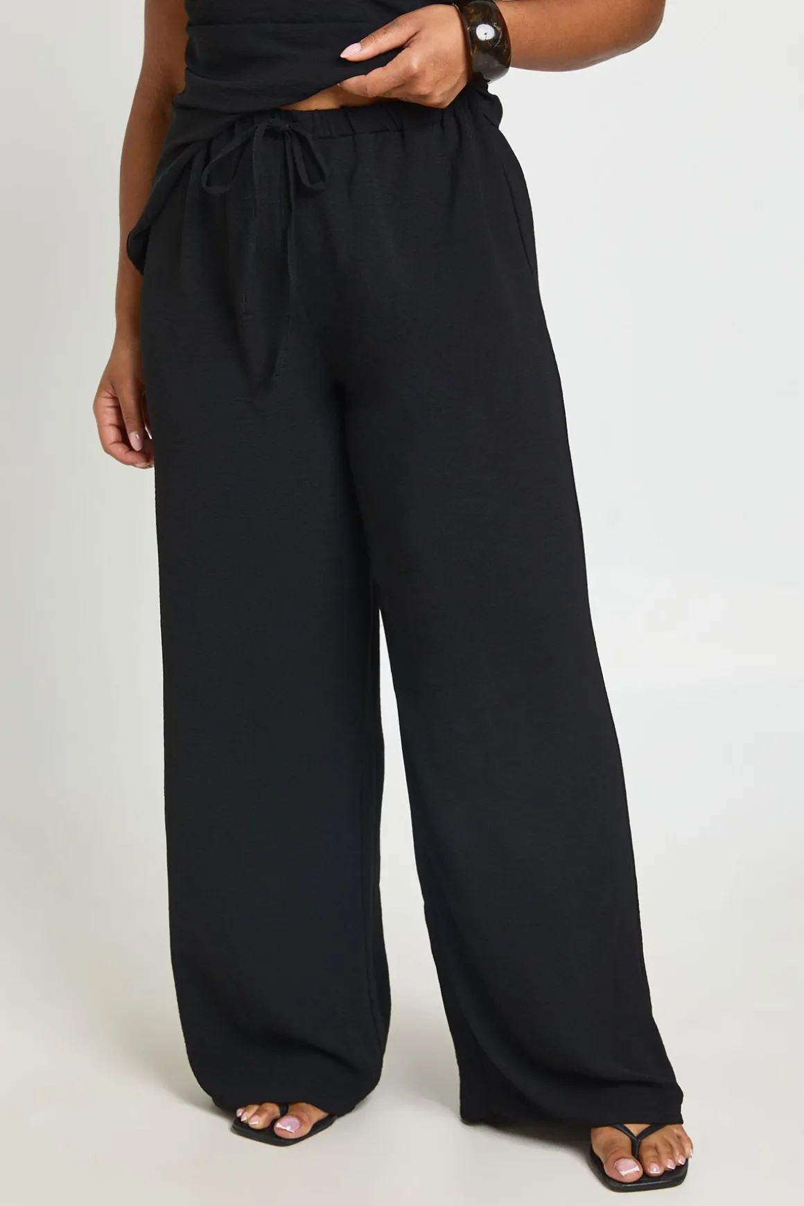 Pantalon Grande Taille À Jambes Larges
