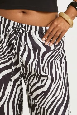Pantalon Grande Taille À Jambes Larges En Jersey Texturé Imprimé Zèbre
