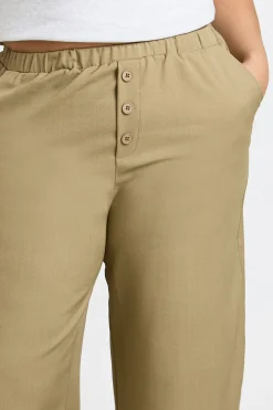 Pantalon Grande Taille à Taille Élastique et Jambes Larges