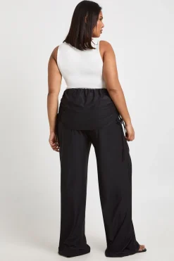 boohoo Pantalon Grande Taille à Taille Froncée Repliable Toucher Doux<Femme Pantalons