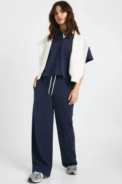 boohoo Pantalon à jambe droite avec cordon de serrage contrasté<Femme Tailleurs|Looks Preppy