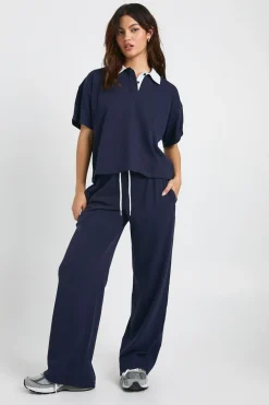 boohoo Pantalon à jambe droite avec cordon de serrage contrasté<Femme Tailleurs|Looks Preppy