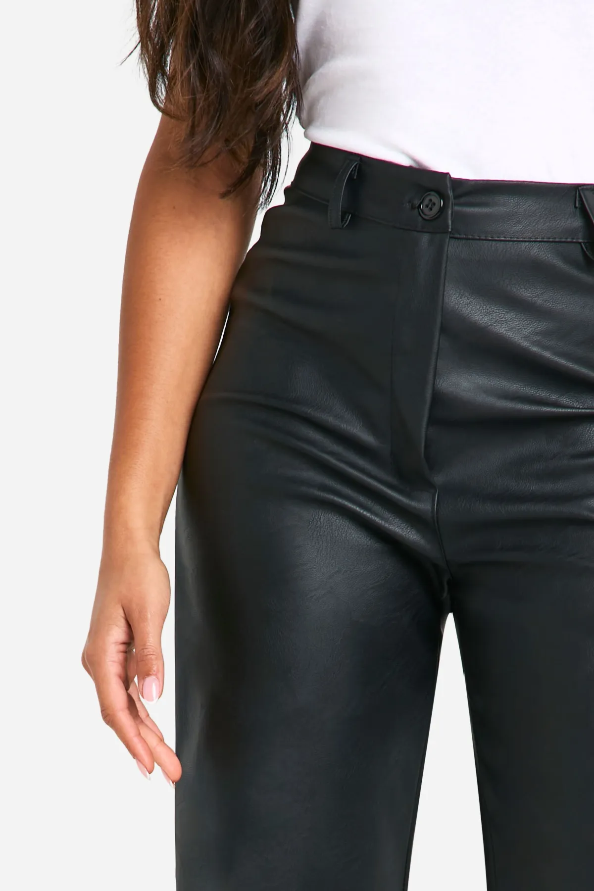 boohoo Pantalon à jambe droite synthétique<Femme Pantalons|Tailleurs
