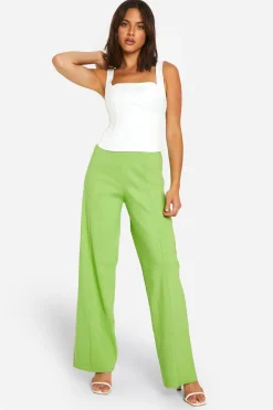 boohoo Pantalon à jambe large avec détail de couture super stretch<Femme Pantalons|Tailleurs