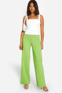 boohoo Pantalon à jambe large avec détail de couture super stretch<Femme Pantalons|Tailleurs