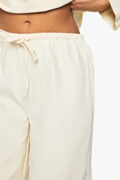 Pantalon à jambe large en sergé à cordon de serrage