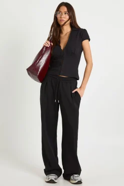 boohoo Pantalon à jambe large Interlock<Femme Pantalons