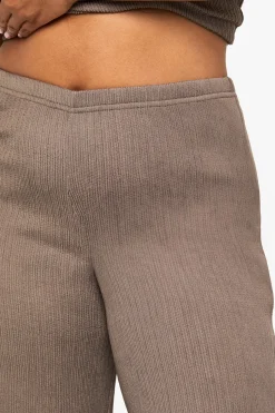 Pantalon à jambe large élastiqué crinklé plissé Plus