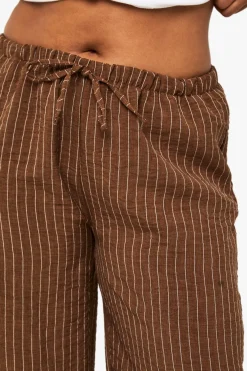 Pantalon à jambe large à rayures tissées Plus