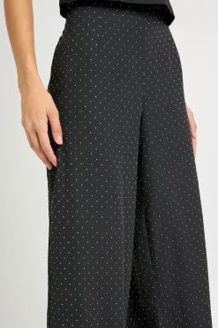 boohoo Pantalon à jambe large Tall Hotfix en chiffon diamante<Femme Pantalons
