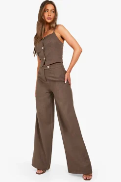 Pantalon à jambe large texturé