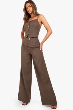 Pantalon à jambe large texturé