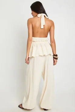 boohoo Pantalon Jambes Ballon En Gaze De Coton<Femme Pantalons