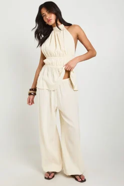 boohoo Pantalon Jambes Ballon En Gaze De Coton<Femme Pantalons