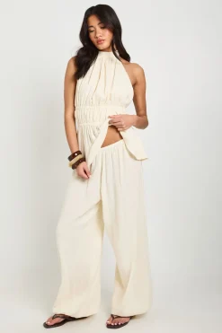 boohoo Pantalon Jambes Ballon En Gaze De Coton<Femme Pantalons