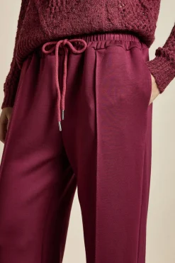 Pantalon à jambes droites en interlock à plis pincés