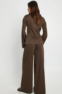 Pantalon à jambes larges aux détails de plis