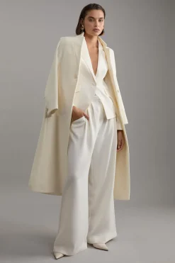 KarenMillen Pantalon à jambes larges avec détail de pli en crêpe sur mesure<Femme Pantalons|Tailleurs