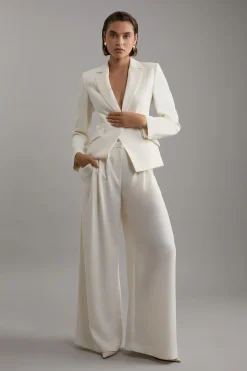 KarenMillen Pantalon à jambes larges avec détail de pli en crêpe sur mesure<Femme Pantalons|Tailleurs
