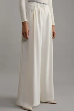 KarenMillen Pantalon à jambes larges avec détail de pli en crêpe sur mesure<Femme Pantalons|Tailleurs