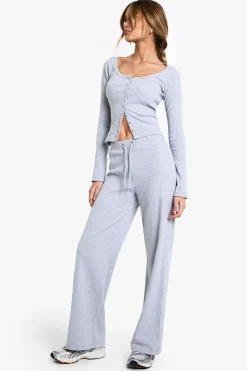 boohoo Pantalon à jambes larges côtelé<Femme Pantalons