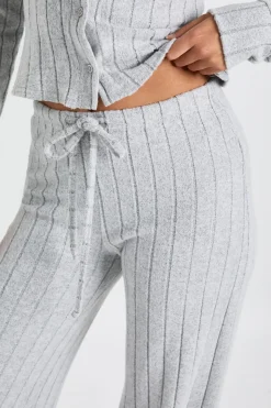 Pantalon à jambes larges en côtes brossées