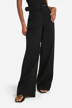 boohoo Pantalon à jambes larges en tissu assorti avec ceinture<Femme Pantalons|Tailleurs