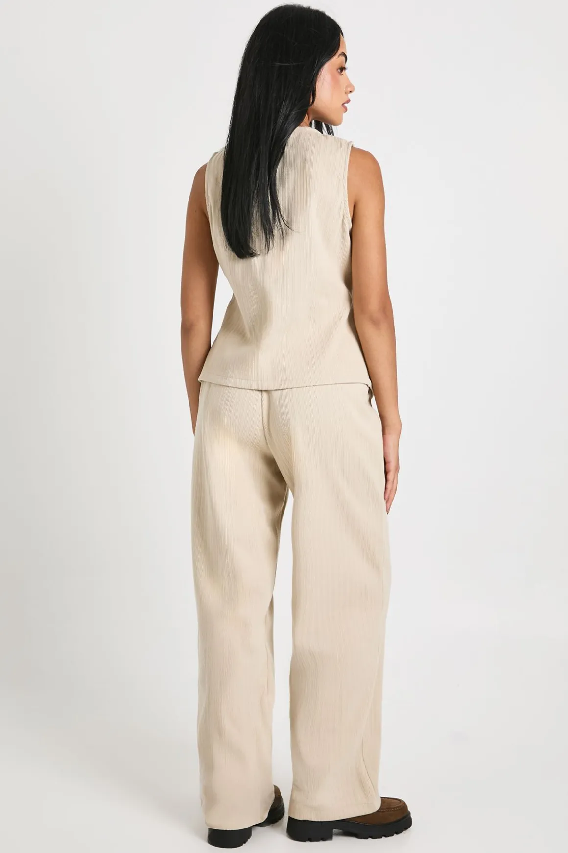 Pantalon à jambes larges en velours côtelé