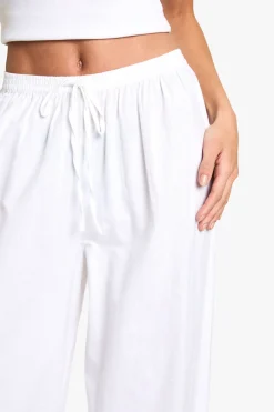 boohoo Pantalon à jambes larges et longues avec broderie sur l'ourlet<Femme Pantalons