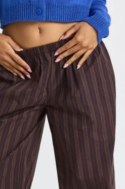 Pantalon à jambes larges à rayures mixtes