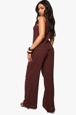 Pantalon à jambes larges à texture froissée