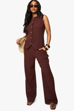 Pantalon à jambes larges à texture froissée