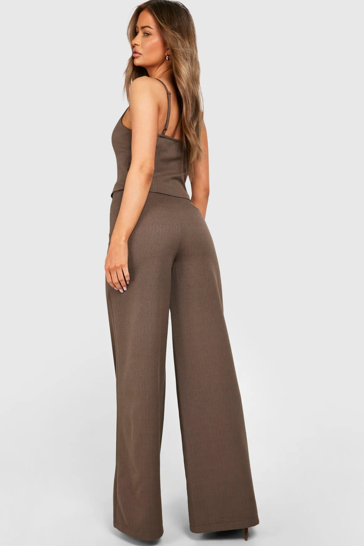 Pantalon à jambes larges texturé