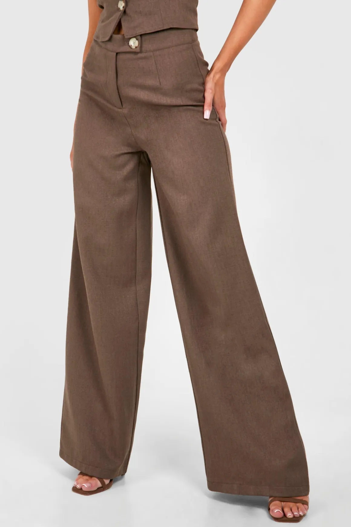 Pantalon à jambes larges texturé