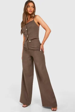 Pantalon à jambes larges texturé