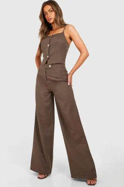 Pantalon à jambes larges texturé