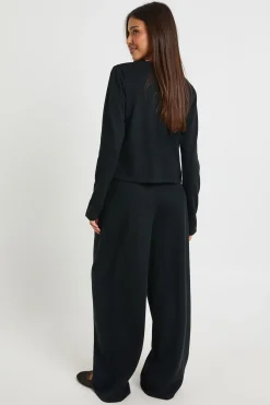 Pantalon à jambes larges texturé