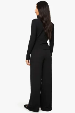 Pantalon à jambes larges texturé