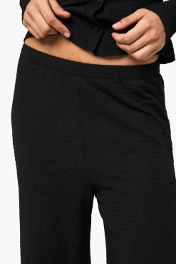 Pantalon à jambes larges texturé