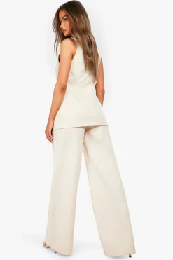 Pantalon à jambes larges texturé