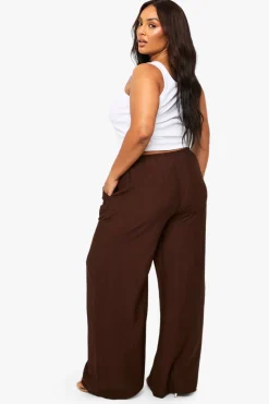 Pantalon à jambes larges tissé avec cordon de serrage Plus