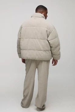 boohooMAN Pantalon à jambes superposées en synthétique texturé, coupe plus décontractée<Homme Tout Afficher|Pantalons Grande Taille