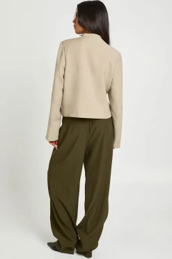 Pantalon À Jambes Tonneau Avec Détail De Plis Croisés