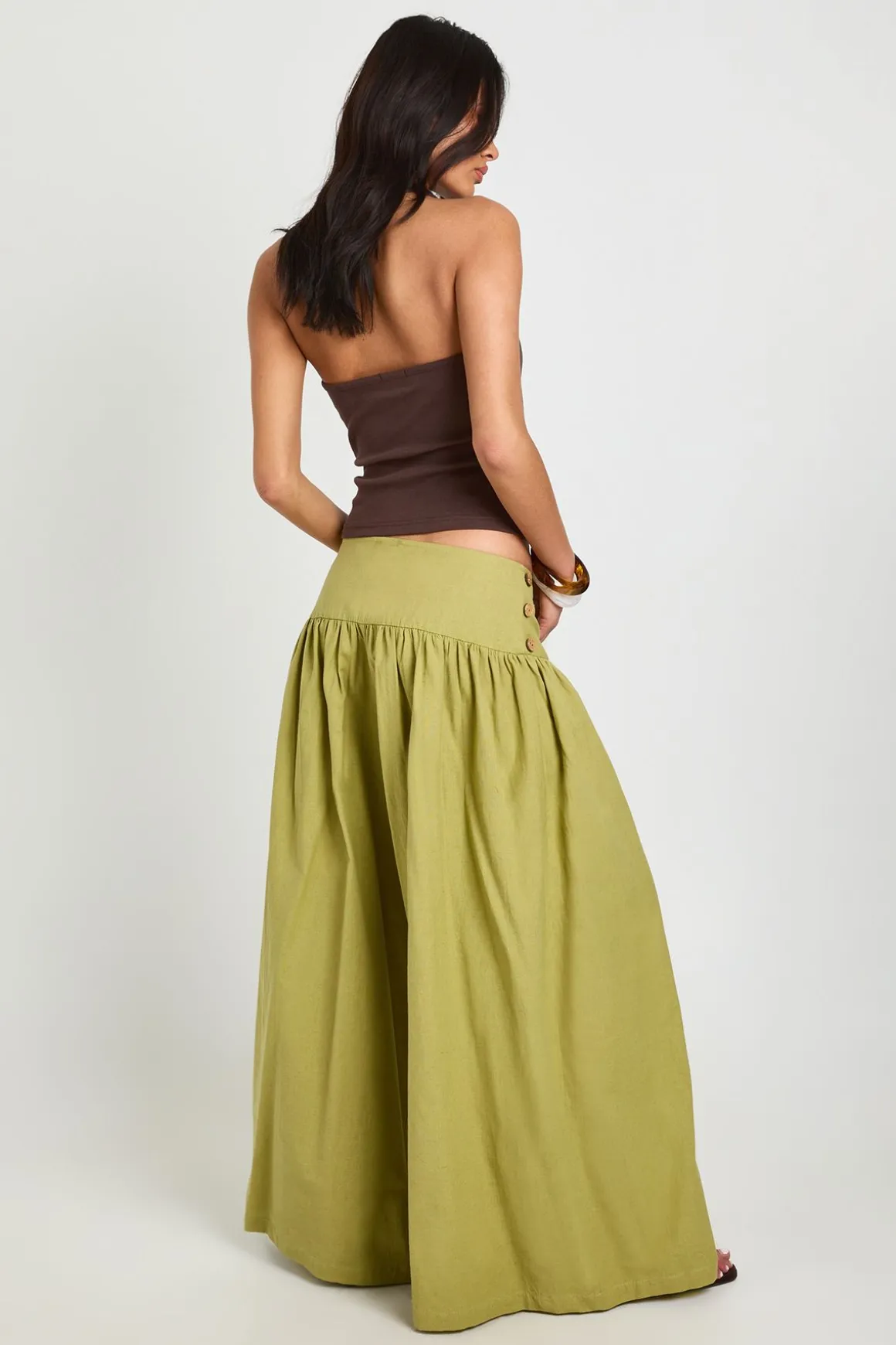 Pantalon À Jambes Ultra Larges Aspect Lin