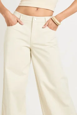 boohoo Pantalon Jambe Tonneau En Sergé<Femme Pantalons
