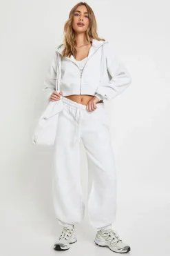 Pantalon jogger à revers et sweat à capuche à glissière intégrale, ensemble de survêtement 3 pièces